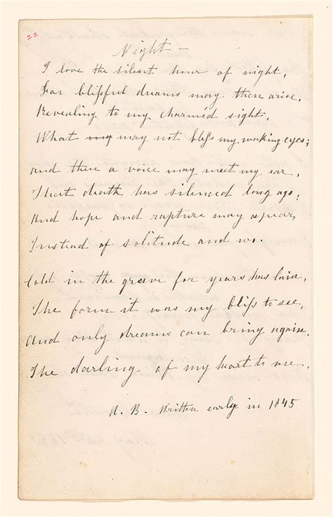 “Night”, p. 22 | Collection of Poems by Anne Brontë, 1842–45 | The ...