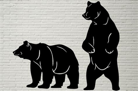 Bear Silhouette SVG DXF Hunting Clipart Wildlife Cut Laser - Etsy