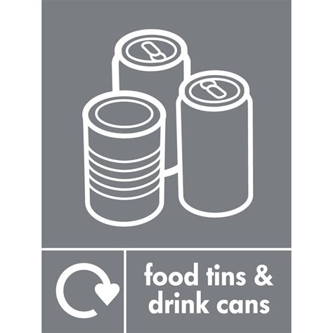 Food Tins And Drink Cans Recycling Signs - from Key Signs UK