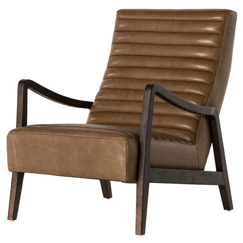 Chance Modern Camel Leather Lounge Chair | Zin Home