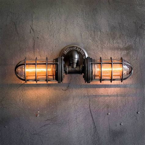 Double Vanity Light | Hand-forged industrial bathroom lighting ...