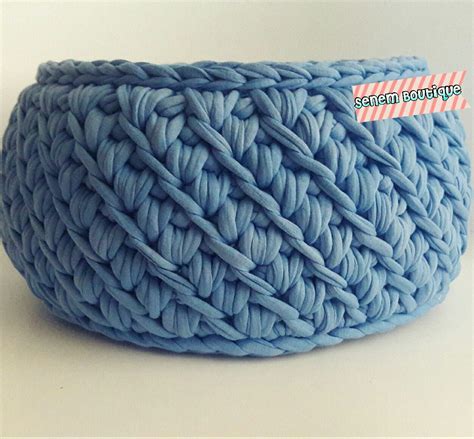 Crochet Basket T Shirt Yarn Baskets Square Bags - Worldly Wonders Workshop