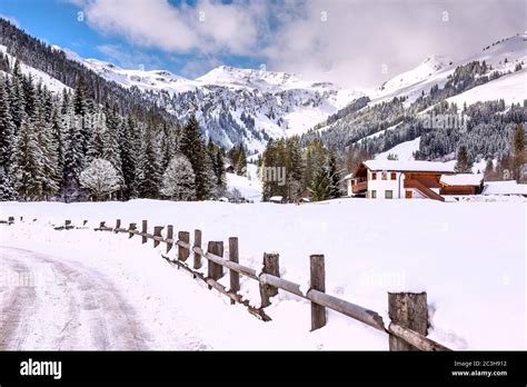 Winter snow village in Austrian Alps, Austria Stock Photo - Alamy