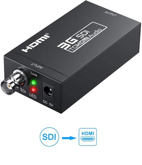 SDI HDMI 변환기 오디오 비디오 BNC HDMI 어댑터, HD 3G SDI HDMI 및 DC 5V 1A 어댑터, 모니터 ...