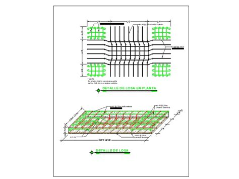 Losa de concreto armado 2d en AutoCAD | CAD (77.49 KB) | Bibliocad