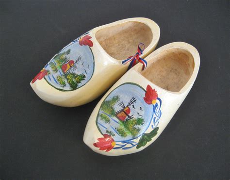 Dutch Wooden Hand-Painted Clogs from Holland Netherlands Windmills ...