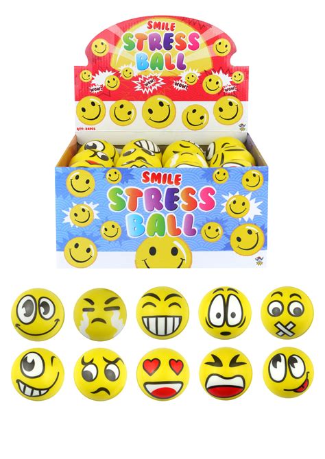 Funny Face Stress Ball 7cm Assorted Designs - Bargain WholeSalers