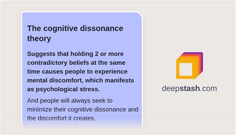 The cognitive dissonance theory - Deepstash