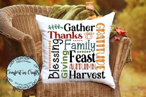 Thanksgiving Word Art SVG and Sublimation