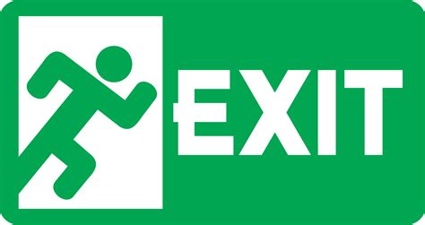 Green exit emergency sign with human figure 8513375 PNG