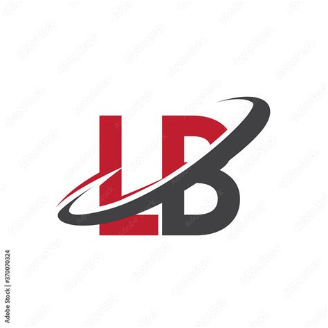 LB initial logo company name colored red and black swoosh design ...