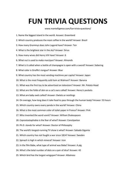 127 Best Fun Trivia Questions and Answers That Will Entertain Anyone ...