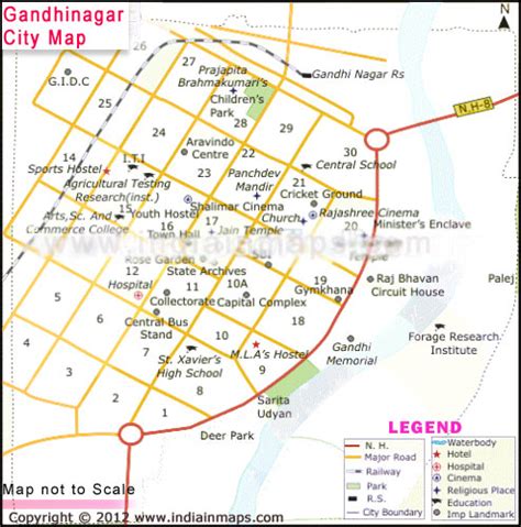 India In Maps: Gandhinagar City Map