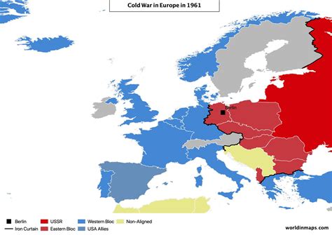 Cold war map of Europe in 1961 Europe Map, Historical Maps, Cold War ...