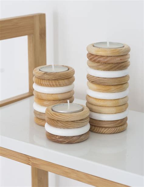 DIY Wooden Tealight Holders - The Crafty Gentleman | Lyssestager, Diy ...