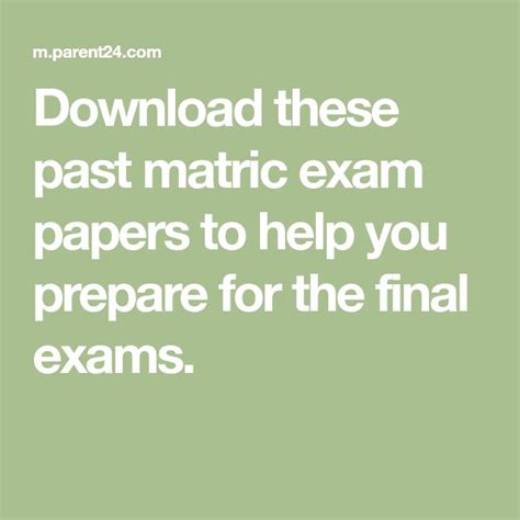 Download these past matric exam papers to help you prepare for the ...