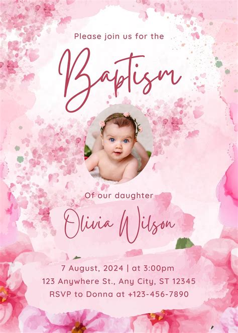 Free Printable, Customizable Baptism Invitation Templates, 60% OFF