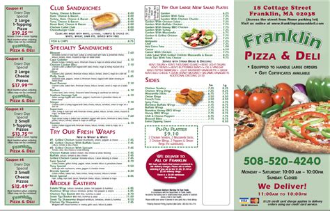 NEW MENU AVAILABLE ON FACEBOOK!... - Franklin Pizza and Deli