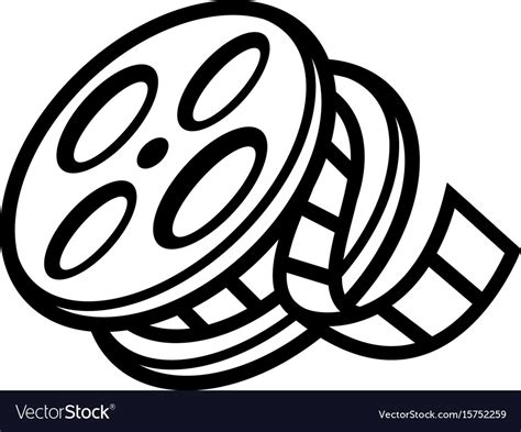 Movie theater cinema film reel unspooling Vector Image