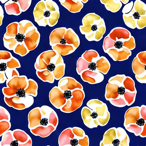 Poppy Flower Seamless Pattern · Creative Fabrica