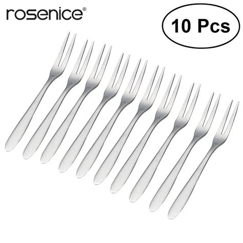 10pcs Stainless Steel Fruit Cake Forks Cocktail Forks Dessert Forks ...