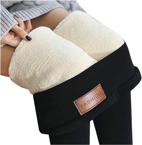 Winter Warm Fleece-Lined Leggings Ladies Thermo Tights Leggings with ...