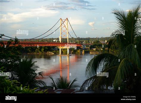 Bridge across the river Madre de Dios, Puerto Maldonado, Madre de Dios ...