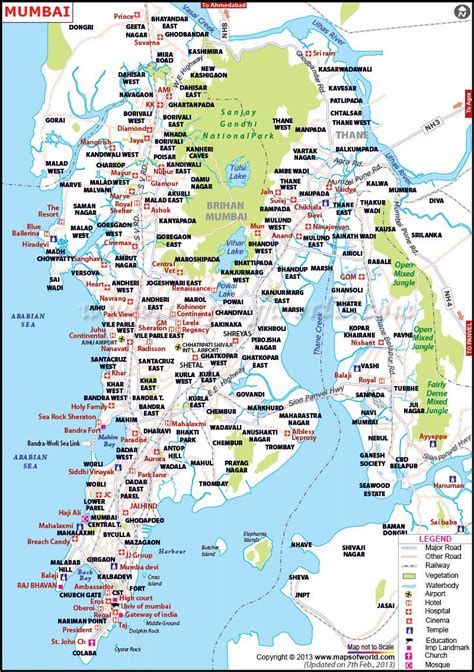 Mumbai Map, City Map of Mumbai, Maharashtra, India