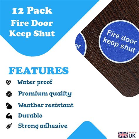 Fire Door keep shut Sticker Signs [Pack of 12] - Fire Door Keep Shut ...