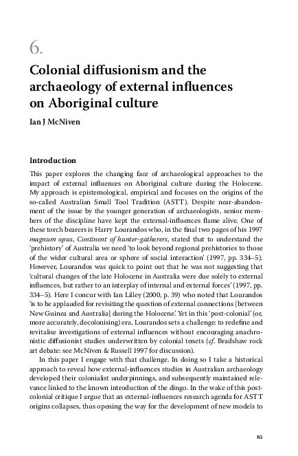 (PDF) Colonial diffusionism and the archaeology of external influences ...