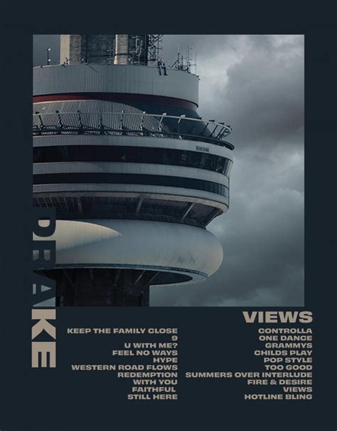 Views - Drake Album Poster – Poster | Canvas Wall Art Print - John Sneaker