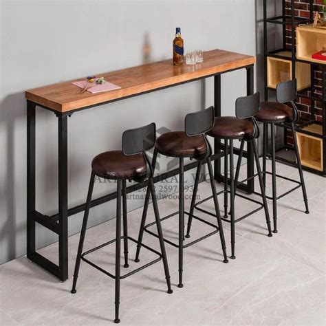 Meja Bar Minimalis Modern Kayu Solid - artnaturalwood.com