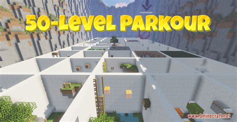 50-Level Parkour Map (1.19.2, 1.18.2) - Consecutive Parkour In a Valley ...