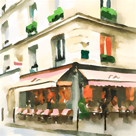 Watercolor French Cafe Corner Paris · Creative Fabrica