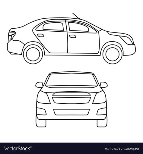 Drawing car side view Royalty Free Vector Image