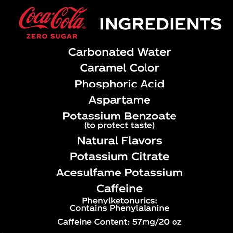 Coke Zero Nutrition Label