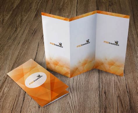 Standing Tri-Fold Brochure Mockup - Mockup World