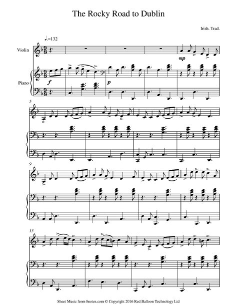 The Rocky Road to Dublin Sheet music for Violin - 8notes.com