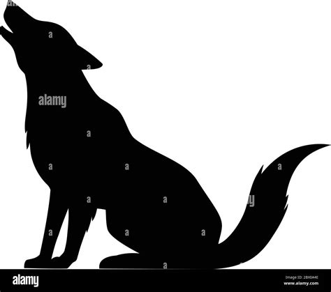 Wolf Howling Silhouette - An illustration of a Wolf Howling Silhouette ...