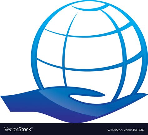 Globe logo with hands design Royalty Free Vector Image