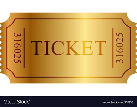 Gold ticket Royalty Free Vector Image - VectorStock