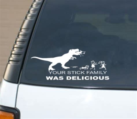 Your Stick Figure Family Was Delicious T-Rex Dinosuar Vinyl | Etsy ...