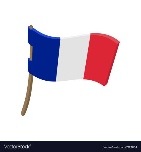 Flag of France icon cartoon style Royalty Free Vector Image