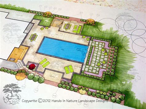 Landscape Designer: Working Hard on a pool landscape plan...