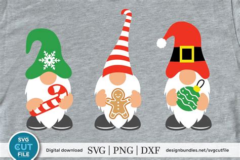 Three Christmas gnomes svg, a christmas gnome svg with candy (1094984 ...