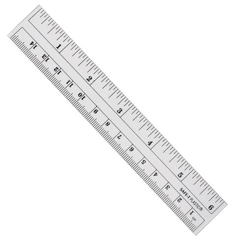 Ruler, clear plastic, 15 cm