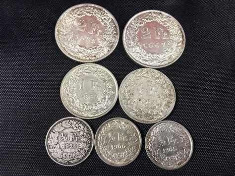 Group of Silver Swiss Francs Coins Inc. 2 Franc's