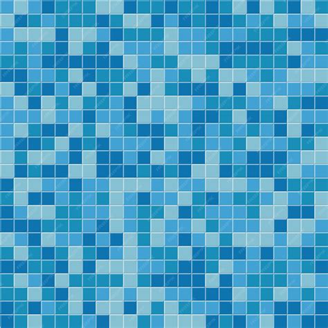 Premium Vector | Pool tile seamless pattern, blue mosaic background.