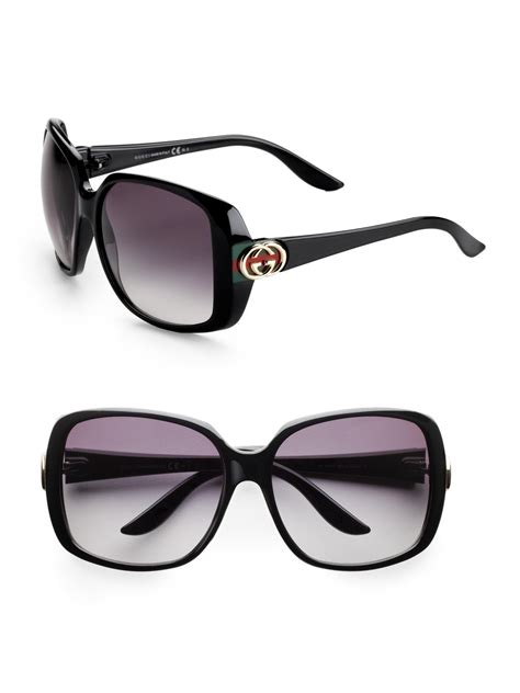 Lyst - Gucci Oversized Square Sunglasses in Black