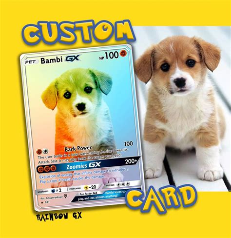 Custom Pokemon Card, Pet as Pokemon , Pokemon Pet Card, Pokemon Custom ...